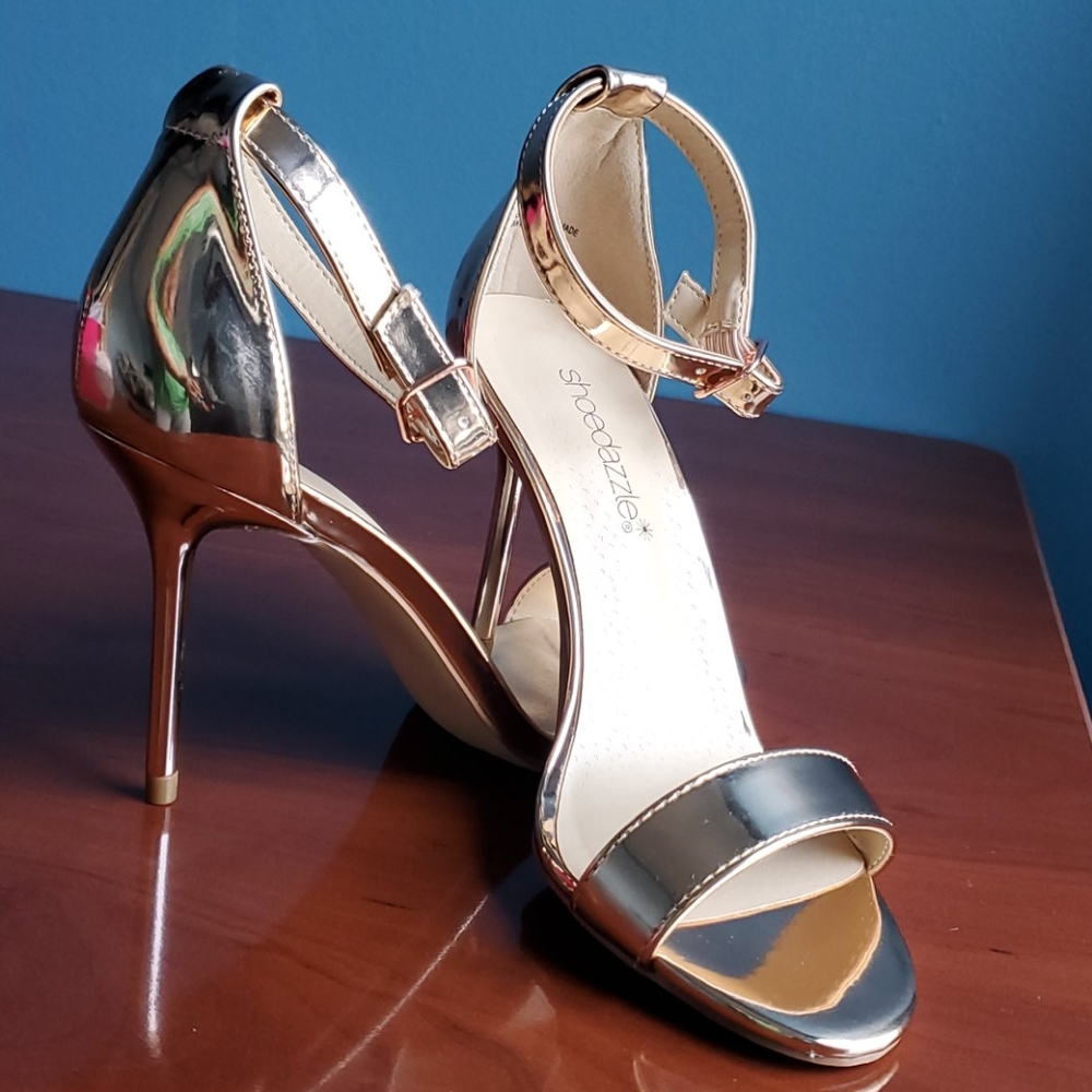 Rose gold high heel Sandals
